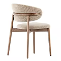 Modern Round Wooden Dining Table Set With Upholstered Chairs And Minimalist Design