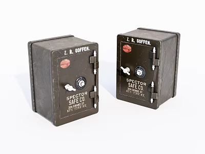 Commercial Safes By SPECTOR SAFE CO And L.A. BRENNAN With Black Metal Knob Lock 3d model