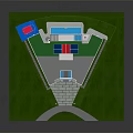 Modern White Residential Building With Green Roof Garage Entrance And Spacious Lawn Surroundings