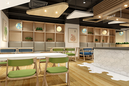 Nordic Restaurant Catering Canteen 3d model