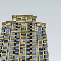 Modern Tall Residential Building Exterior With Glass Windows And Classic Facade