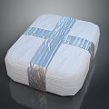White Stacked Paper Towels With Silver Ribbon Tied Crosswise For Daily Use