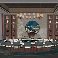 New Chinese-style private room box 3d model