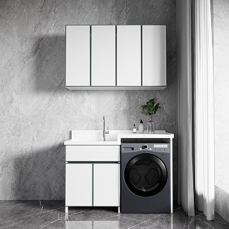 Washing Machine Cabinet Laundry Cabinet 3d model