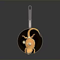 Lizard Shaped Fried Egg in Frying Pan with Golden Color and Tasty Appeal