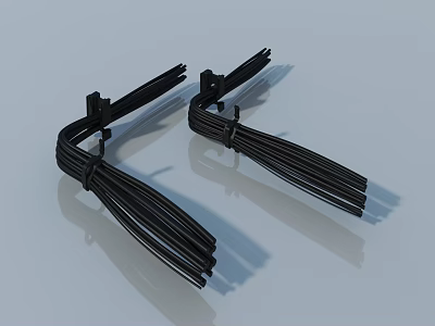 Swing Door Heavy Duty Black Metal Hinges Durable Hardware for Home Use 3d model