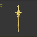 Red Mythical Sword With Intricate Hilt And Silver Accented Blade Design