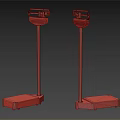 Commercial Equipment Vintage Metal Structure Platform Scales with Square Base Weighing Trays and Pointer Dials