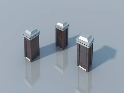 Classic Wooden Swing Doors With White Frames And Modern Home Design 3d model