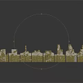 Architectural Scene Components With Stone Blocks Of Various Sizes For City Model