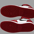Stylish Nike High Top Red White Black Sneakers with Black Laces and White Sole