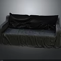 Soft Gray Fabric Sofa With Black Accent Cushions In Modern Design