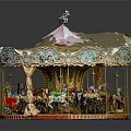 European-style carousel children's playground children's playground 3d model
