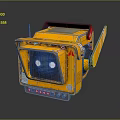 Yellow Projection Monitoring Device With Blue Lens Handle And Red Indicator Lights