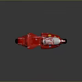 Red Modern Motorcycle With Transparent Windscreen Green Rim Tires And Stickers