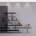 Nordic Bookshelf Solid Wood Dorbog Rack 3d model