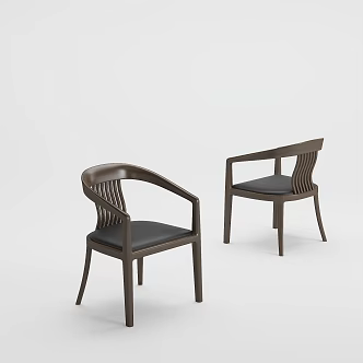 Modern Single Chair Leather Chair Leisure Chair Meeting Chair Mother Wooden Chinese Chair 3d model