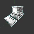 Classic Vintage Desktop Computer Setup With Monitor Keyboard And Retro Design