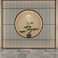 New Chinese background wall 3d model