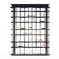 Stylish Modern Bookshelf With Transparent Design Multiple Shelves Books And Green Plants