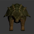 Ankylosaurus 3D Model With Green Armored Plates Orange Body And Spiked Back