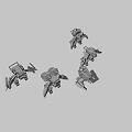 Sci-fi animated space robot 3d model