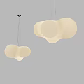 Modern Cloud Shaped Pendant Lights With Soft Cream Colored Design And Multiple Sizes 3d model