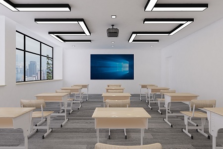 modern classroom 3d model