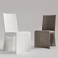 Modern Minimalist Fabric Dining Chairs in White and Brown with Sleek Design