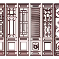 New Chinese Style Flower Window Carved Hollow Carved Door and Window Lattice Door and Window Carved Wood Carved Window Carved Door Carved Lattice Flower Window Carved Screen Partition 3d model