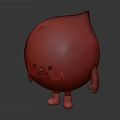 Cute Blue Droplet Shaped Game Movie Character With Pink Cheeks Sparkles Arms And Blue Shoes