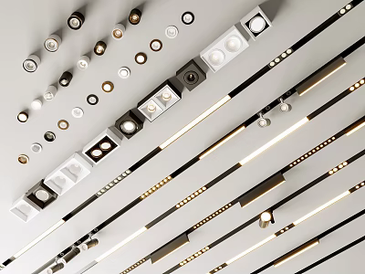 Modern Downlights And Spotlights With Diverse Designs For Ceiling Lighting Fixtures 3d model