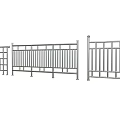 Modern Metal Railing With Cylindrical Post Flat Crossbar And Sturdy Base 3d model