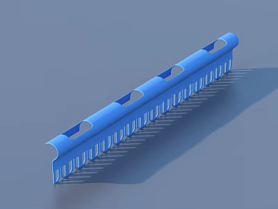 Blue Plastic Comb With Multiple Teeth And Holes For Daily Grooming Use 3d model