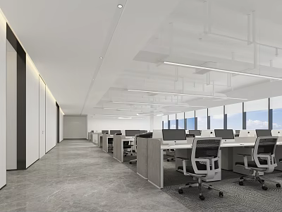 Modern public office area Open office area 3d model