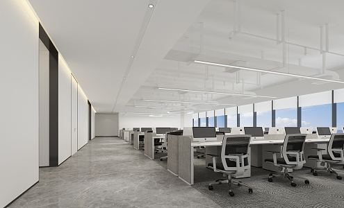 Modern public office area Open office area 3d model