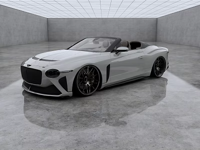 White Convertible Sports Car With Sleek Exterior In Modern Indoor Setting 3d model