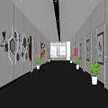 Modern aisle company aisle corridor display area aisle display office aisle enterprise corridor office building corridor 3d model