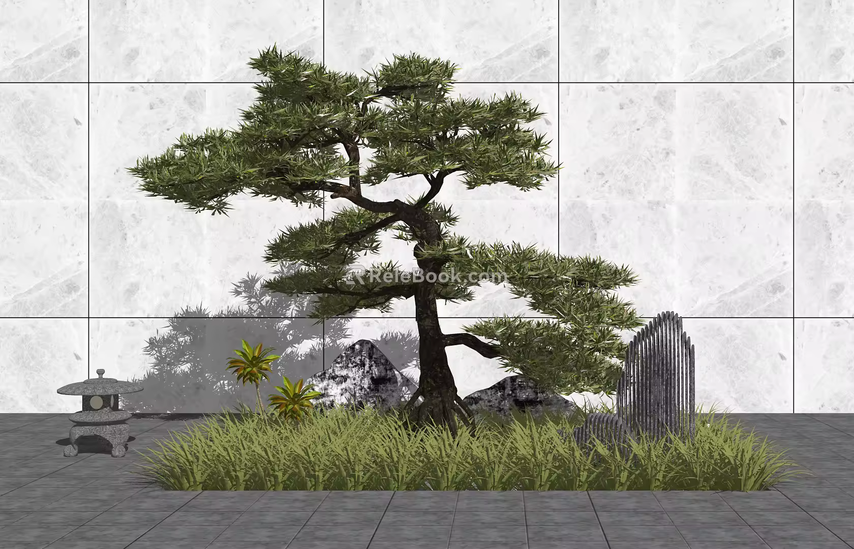 New Chinese style landscape sketch landscape sketch landscape tree 3d model