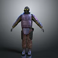 Tactical Armored Protective Suit With Helmet Goggles And Brown Pants Design