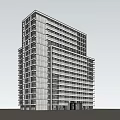Modern High Rise Apartment Building Exterior With Glass Windows And Balconies