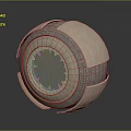 Airplane Themed Sphere With Intricate Patterns And Glowing Center