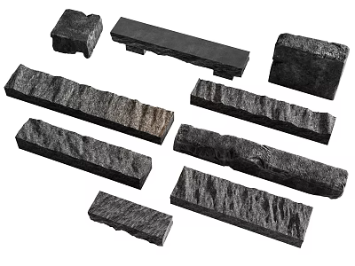 Modern strip stone stone landscape seat stone bench landscape stone 3d model