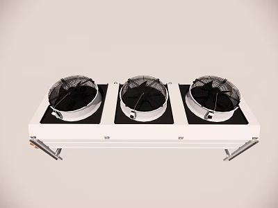 Heavy Duty Industrial Exhaust Fans With Three Units Mounted On White Base Frame 3d model