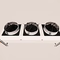 Heavy Duty Industrial Exhaust Fans With Three Units Mounted On White Base Frame