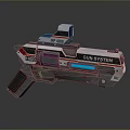 Futuristic Sci Fi Gun System With EP 001 Label Blue Light And 1000 Marking