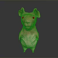 Cute Pink Pig 3D Character Model With Standing Pose And Big Ears