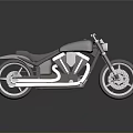 Cruiser Motorcycle with Brown White Body V-Type Engine Single Seat Alloy Wheels Glossy Finish