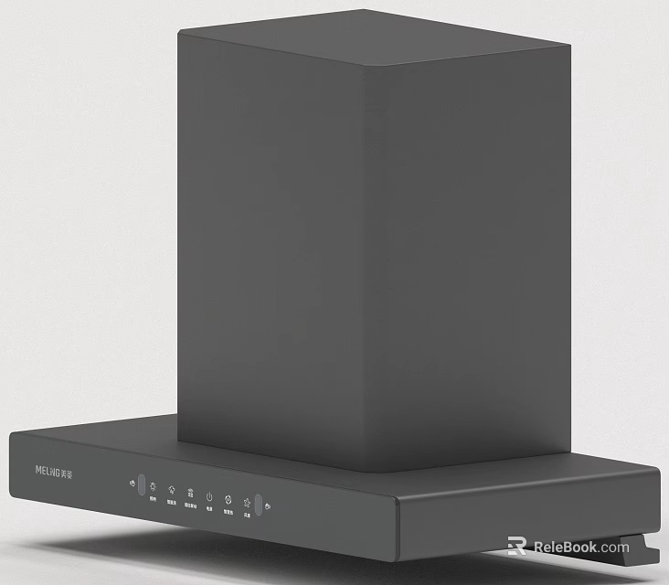 Black Modern Kitchen Range Hood With Control Panel And Sleek Design 3d model
