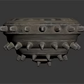 Heavy Duty Industrial Metal Wheel With Sharp Spikes And Bolted Construction Design